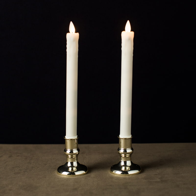 2 Pack Dripping Wax Flameless Taper Candles