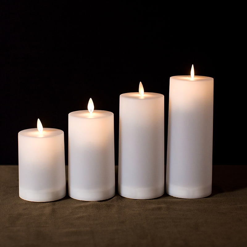 Set of 4 White Solar LED Candles