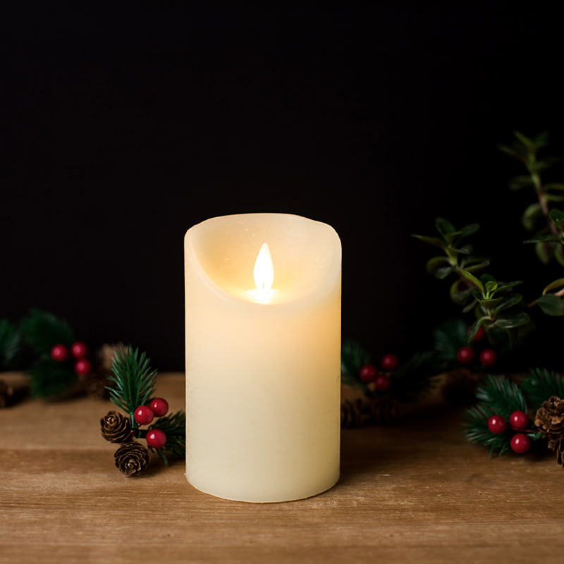 Set of 3 Ivory Real Wax Flameless Candles