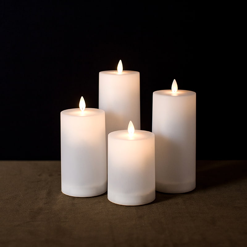 Set of 4 White Solar LED Candles