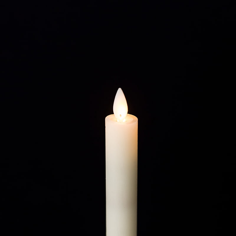 Ivory Flickering Flameless Taper Candles