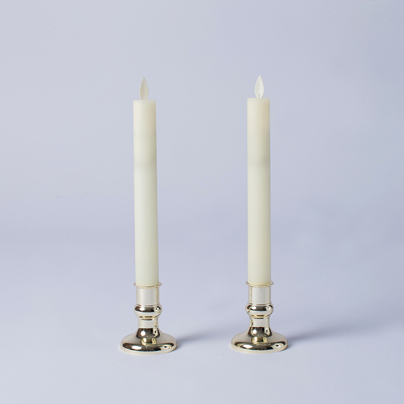 Ivory Flickering Flameless Taper Candles