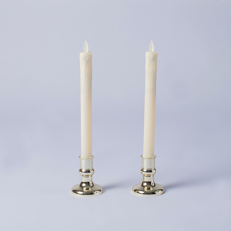 2 Pack Dripping Wax Flameless Taper Candles