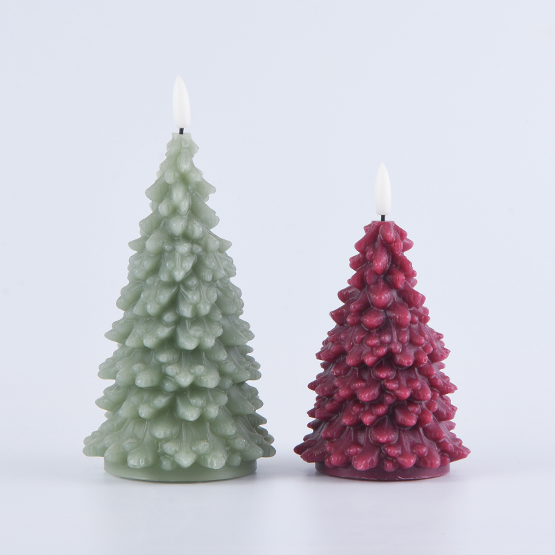 Green Christmas Tree Battery-Powered Candle Green Christmas Tree Battery-Powered Candle
