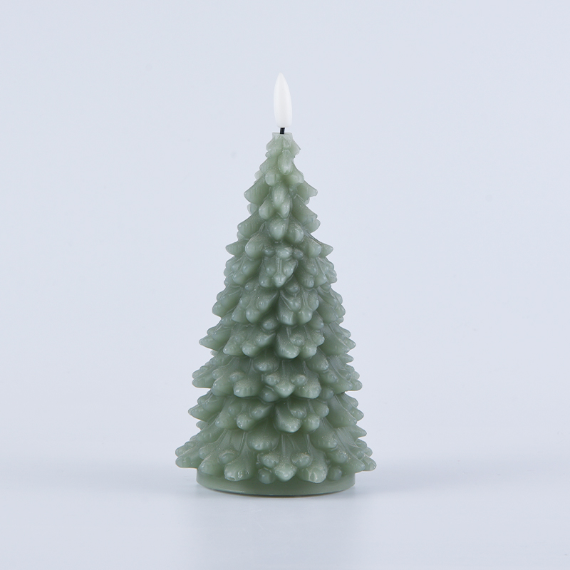 Green Christmas Tree Battery-Powered Candle Green Christmas Tree Battery-Powered Candle