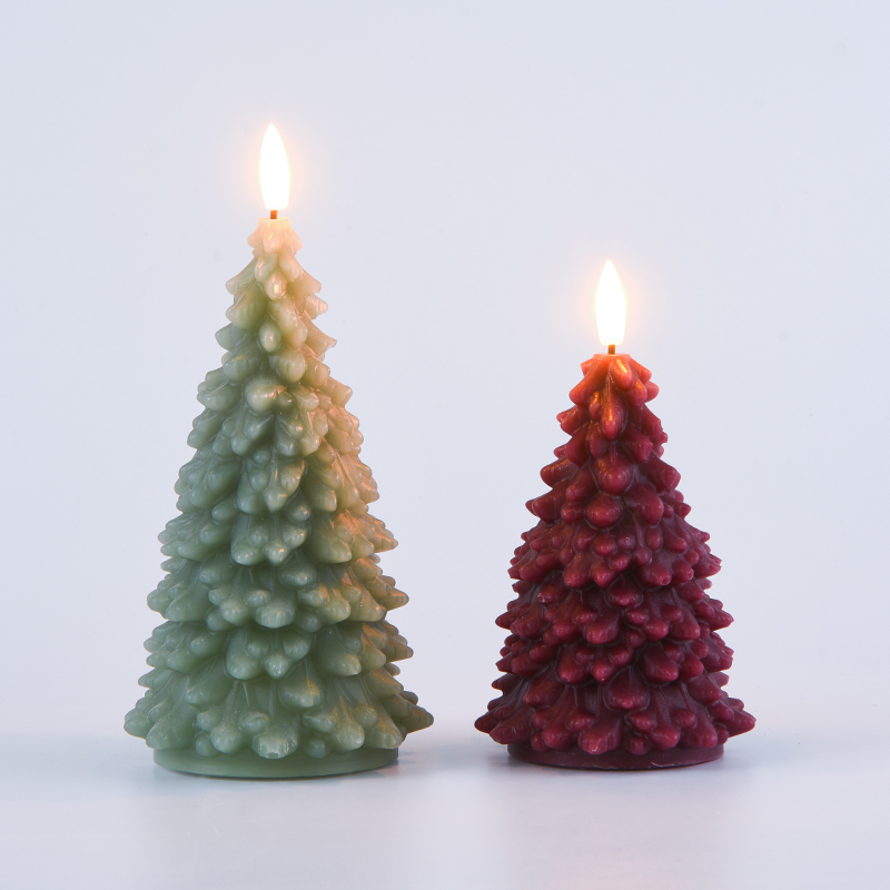 Green Christmas Tree Battery-Powered Candle Green Christmas Tree Battery-Powered Candle
