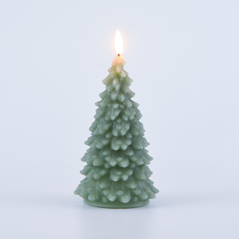 Green Christmas Tree Battery-Powered Candle Green Christmas Tree Battery-Powered Candle